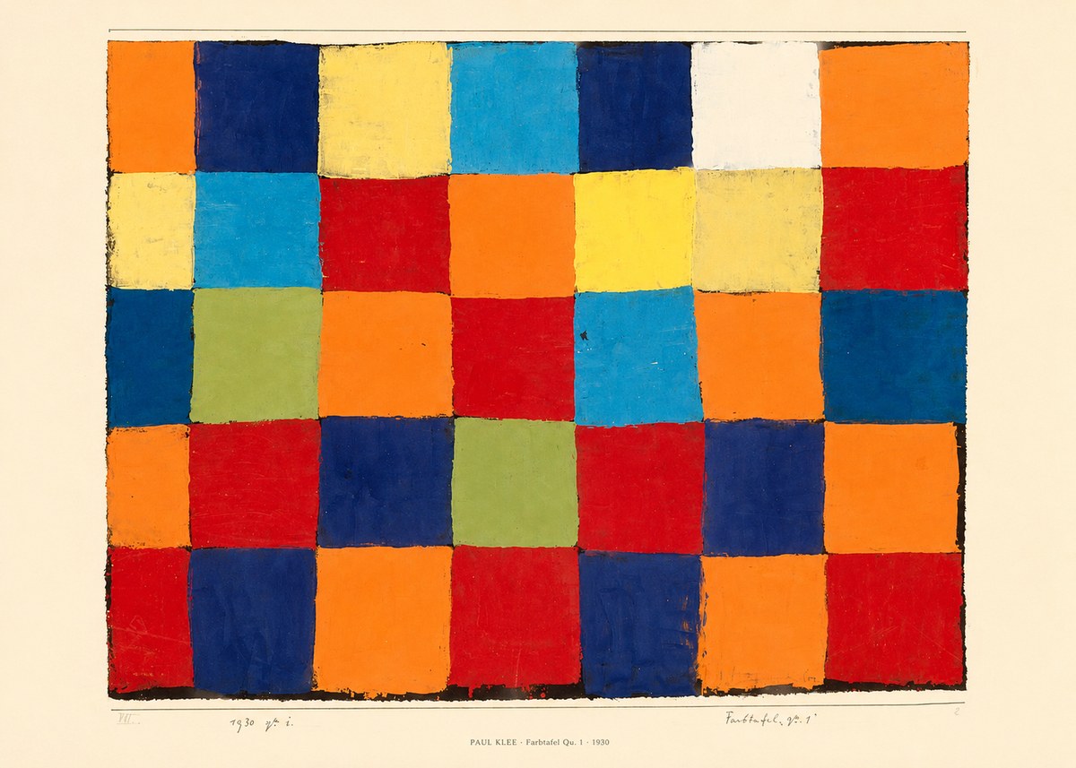 Paul Klee Farbetafel Qu 1 · 1930 No6 - Poster