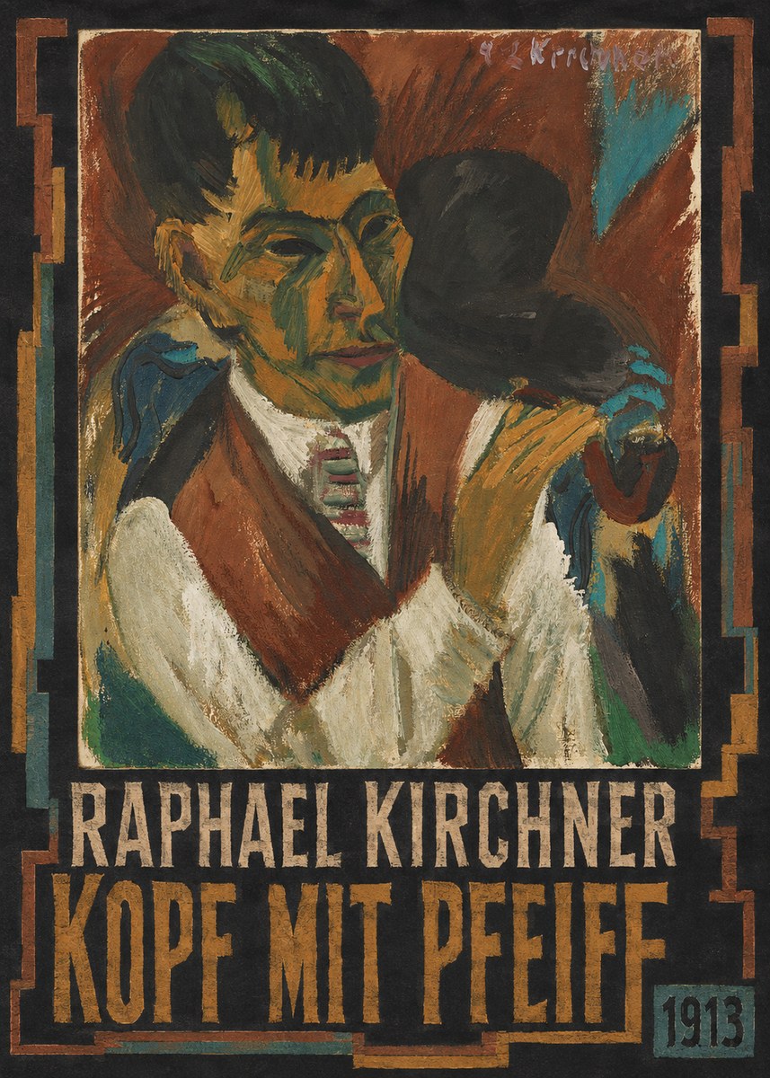 Raphael Kirchner Kopf Mit Pfeife No5 - Poster