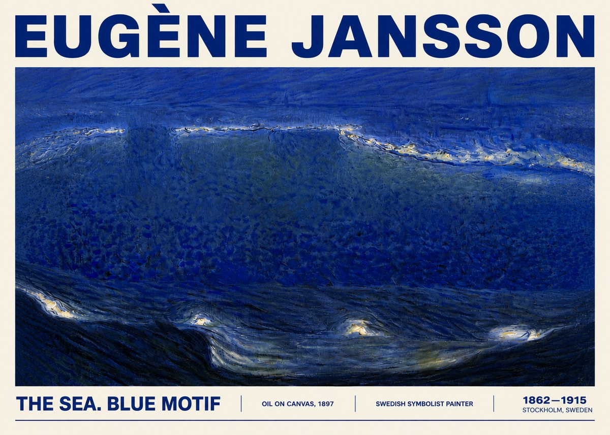 Eugène Jansson The Sea. Blue Motif No5 - Poster