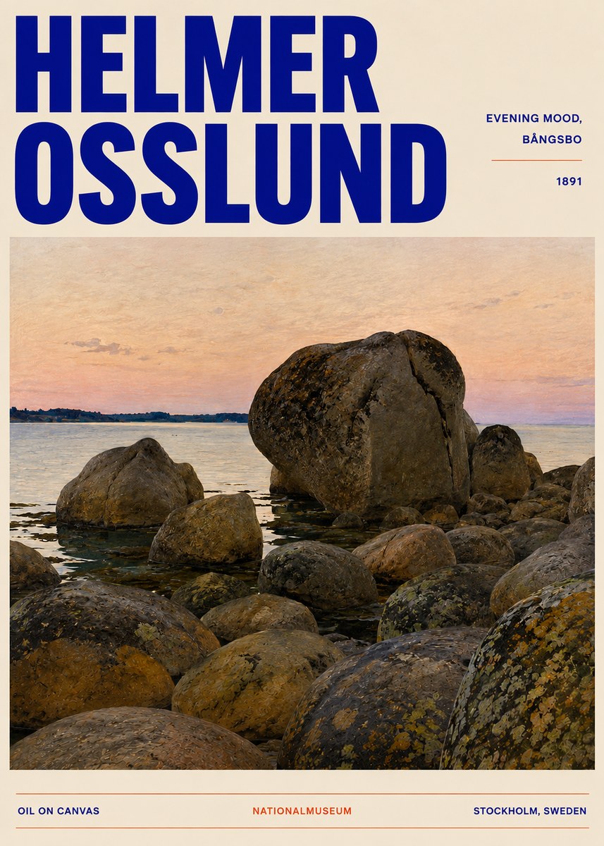 Helmer Osslund Evening Mood, Bångsbo - 1891 No5 - Poster