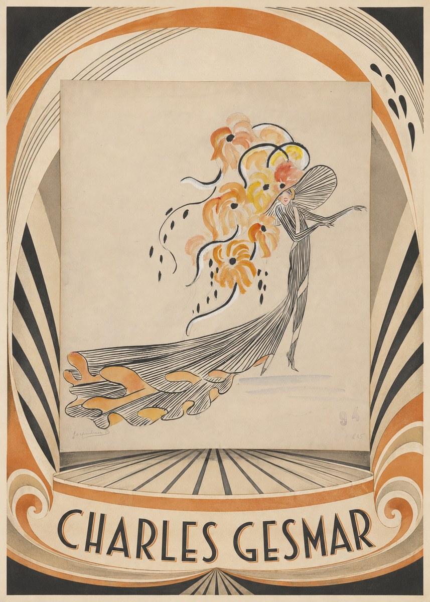 Charles Gesmar Lady with Floral Headdress No4 - Poster