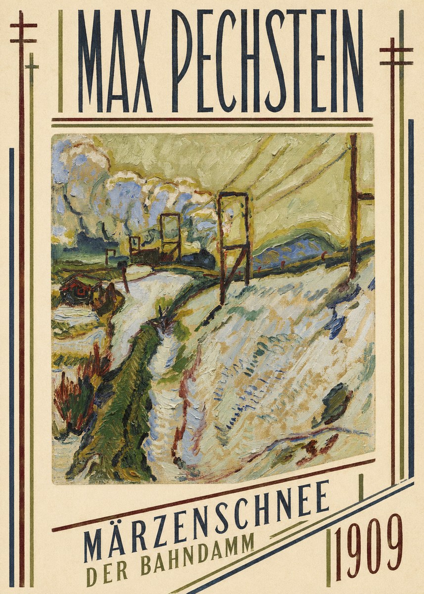 Max Pechstein Märzenschnee (Der Bahndamm) 1909 No5 - Poster