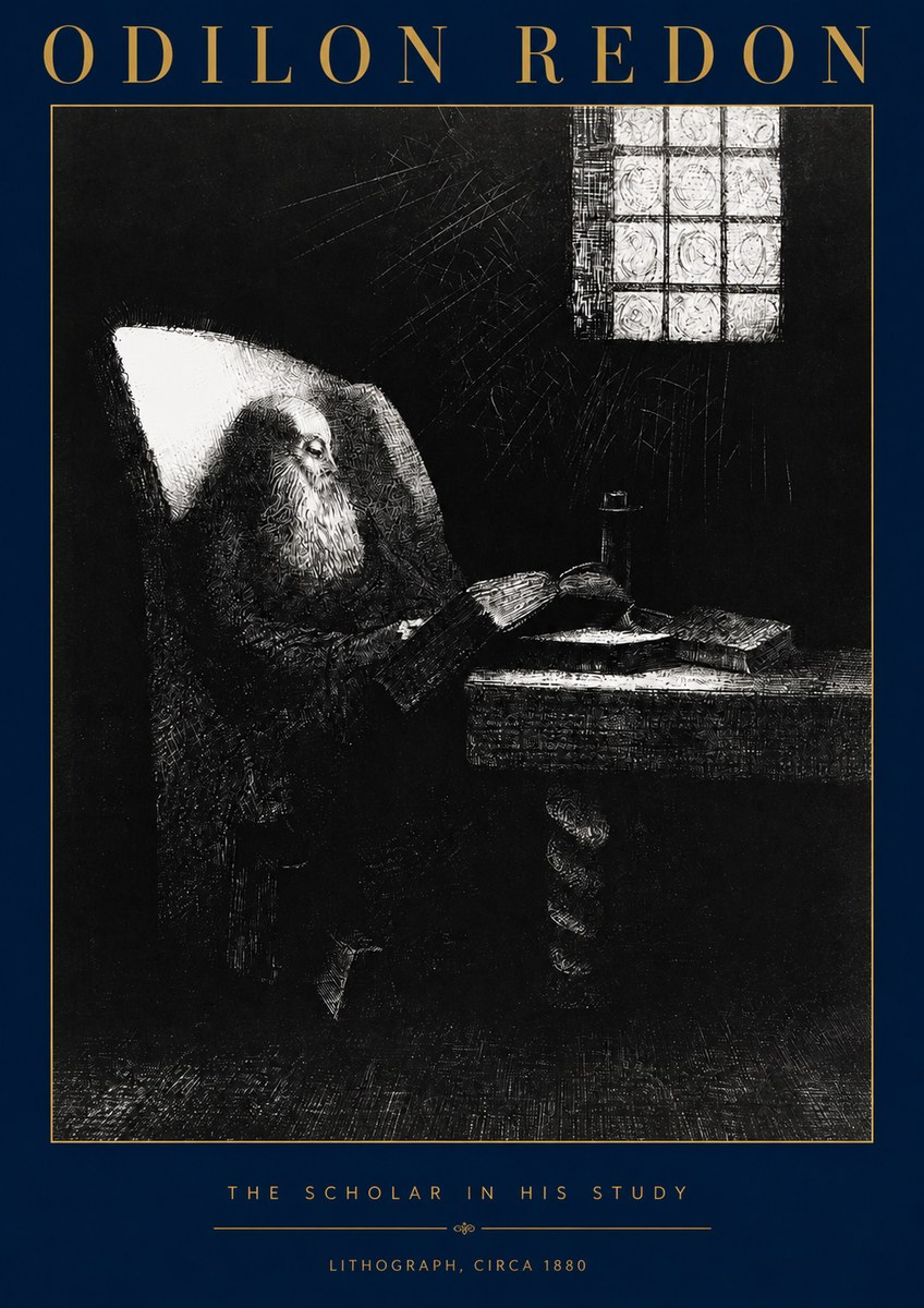 Odilon Redon The Scholar in His Study No2 - Poster