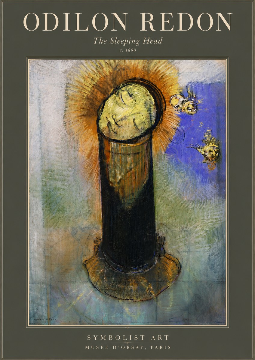 Odilon Redon The Sleeping Head No4 - Poster