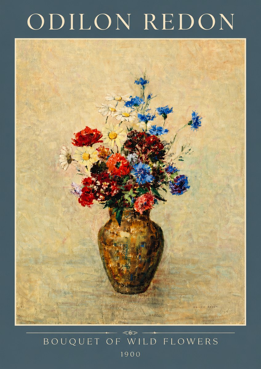 Odilon Redon Bouquet of Wild Flowers I No4 - Poster