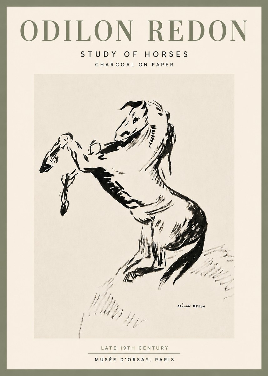 Odilon Redon Study of Horses No6 - Poster