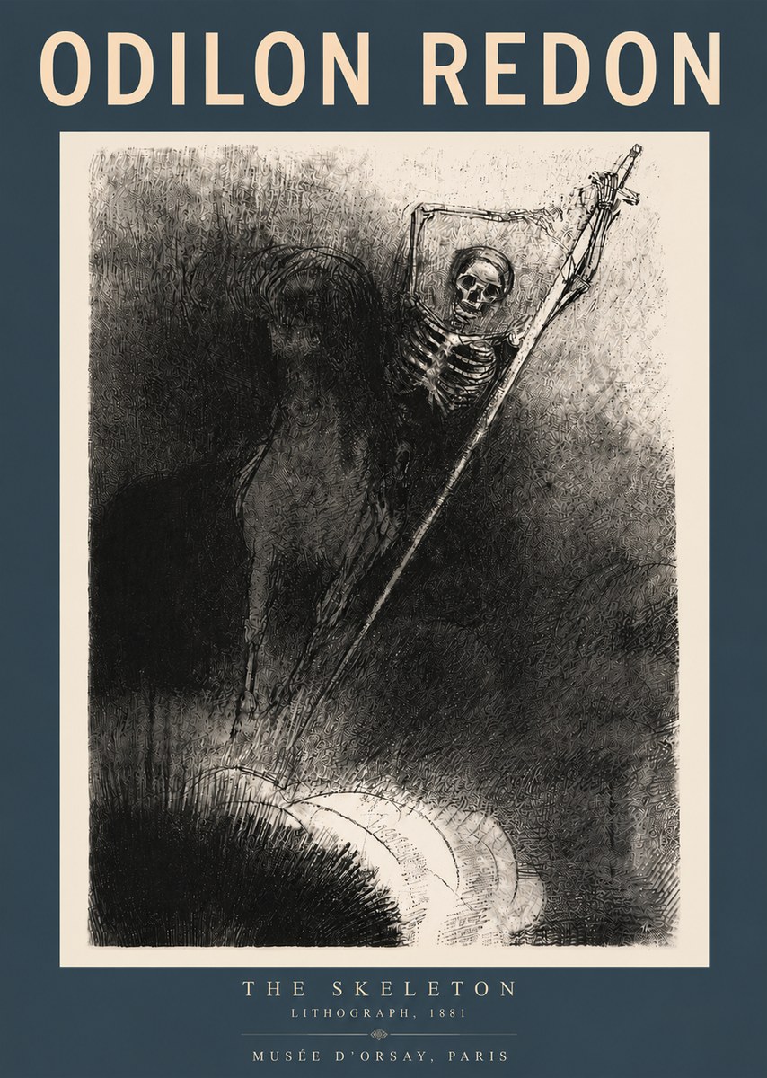 Odilon Redon The Skeleton No6 - Poster