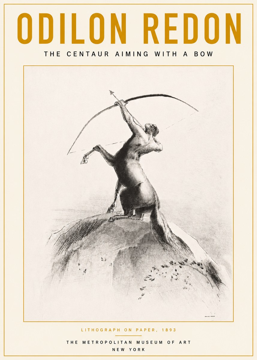 Odilon Redon The Centaur Aiming with a Bow No3 - Poster