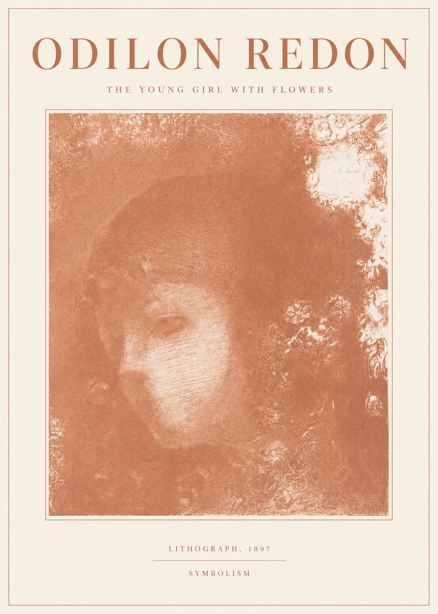 Odilon Redon The Young Girl with Flowers No6 - Poster