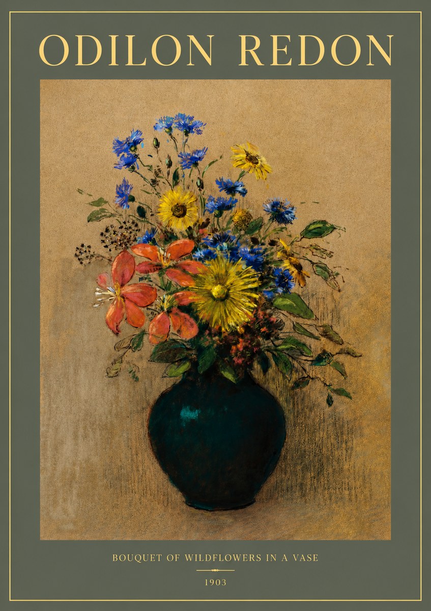 Odilon Redon Bouquet of Wildflowers in a Vase No2 - Poster