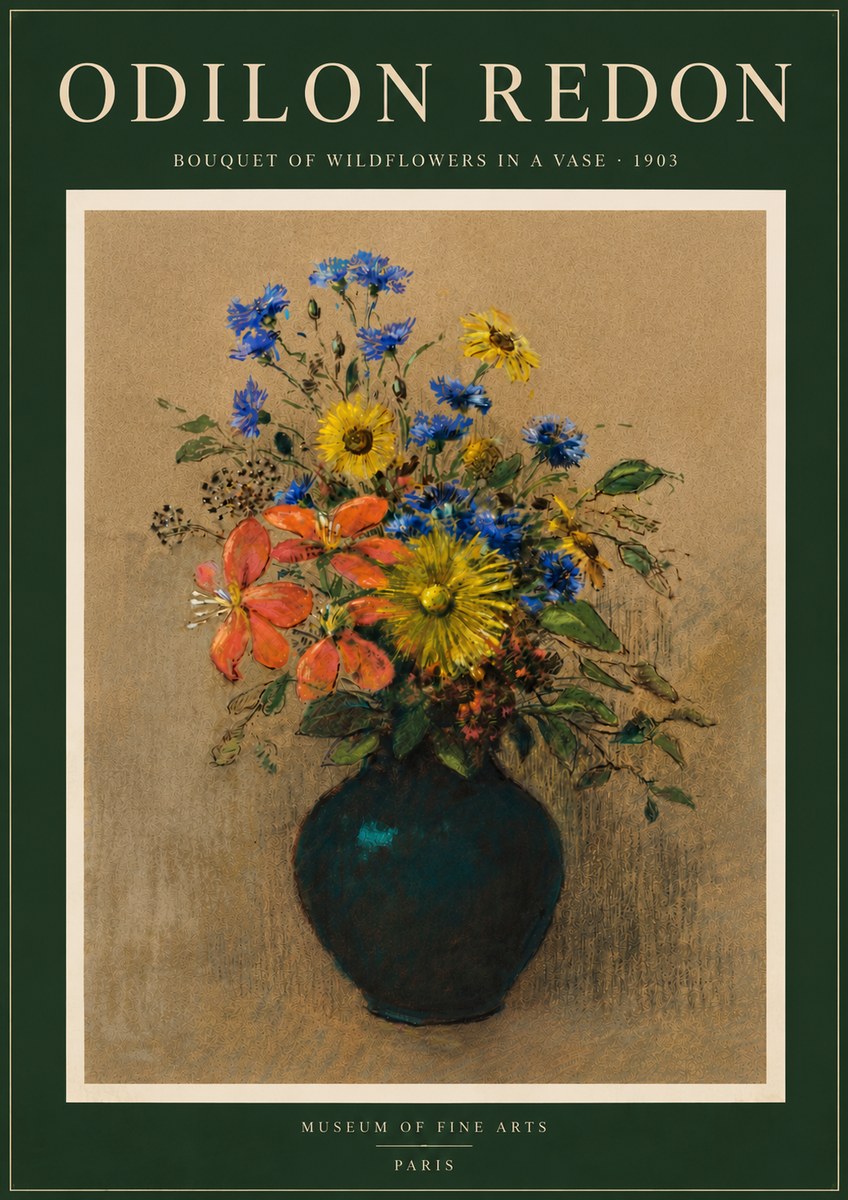 Odilon Redon Bouquet of Wildflowers in a Vase No6 - Poster