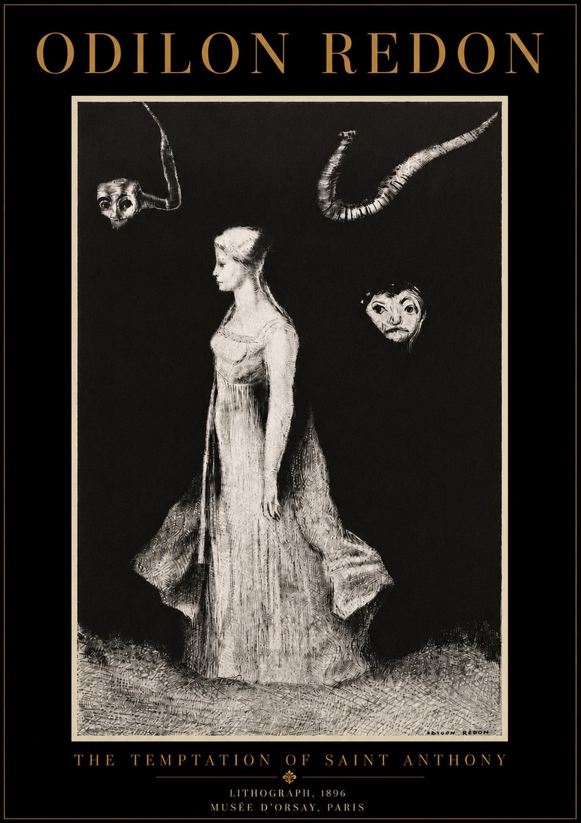 Odilon Redon The Temptation of Saint Anthony No6 - Poster
