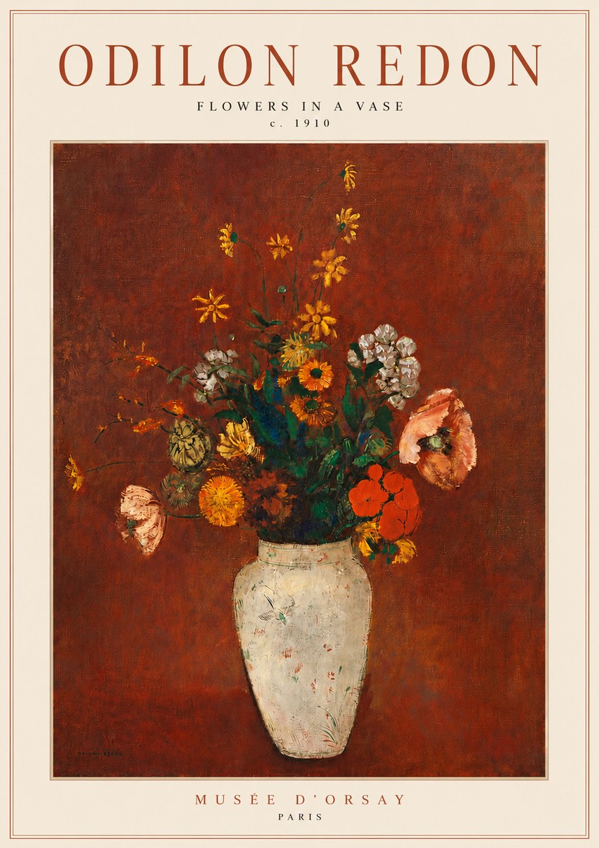 Odilon Redon Flowers in a Vase III No5 - Poster