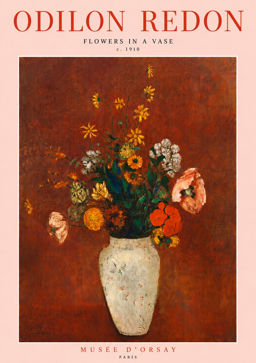 Odilon Redon Flowers in a Vase III No6 - Poster