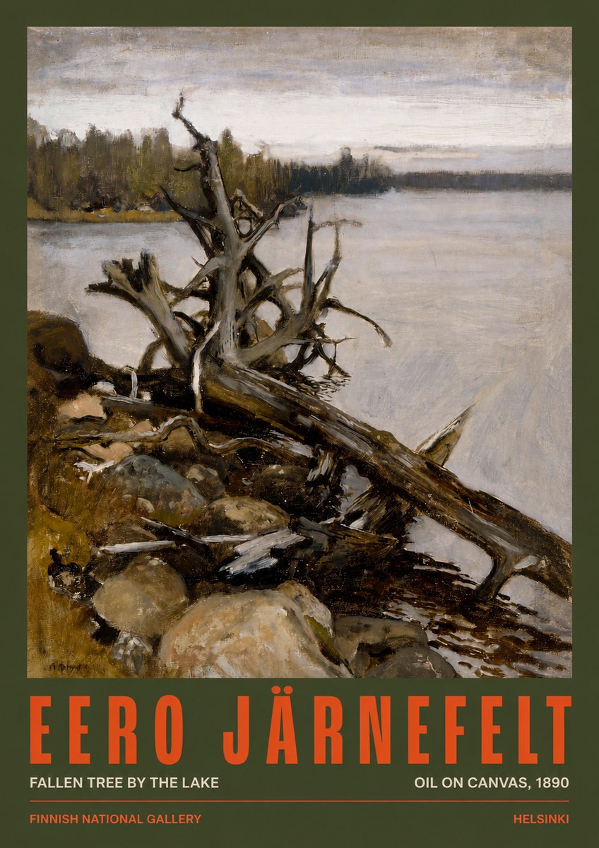 Eero Järnefelt Fallen Tree by the Lake No2 - Poster