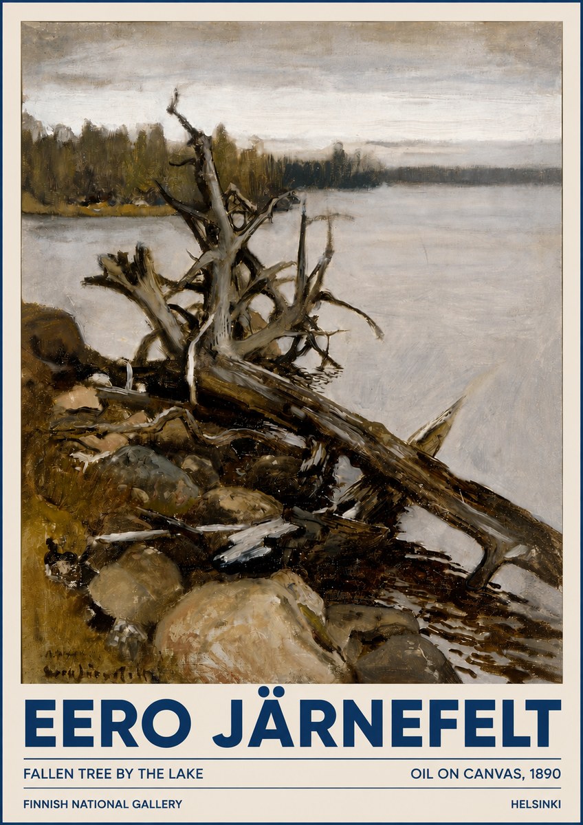 Eero Järnefelt Fallen Tree by the Lake No3 - Poster