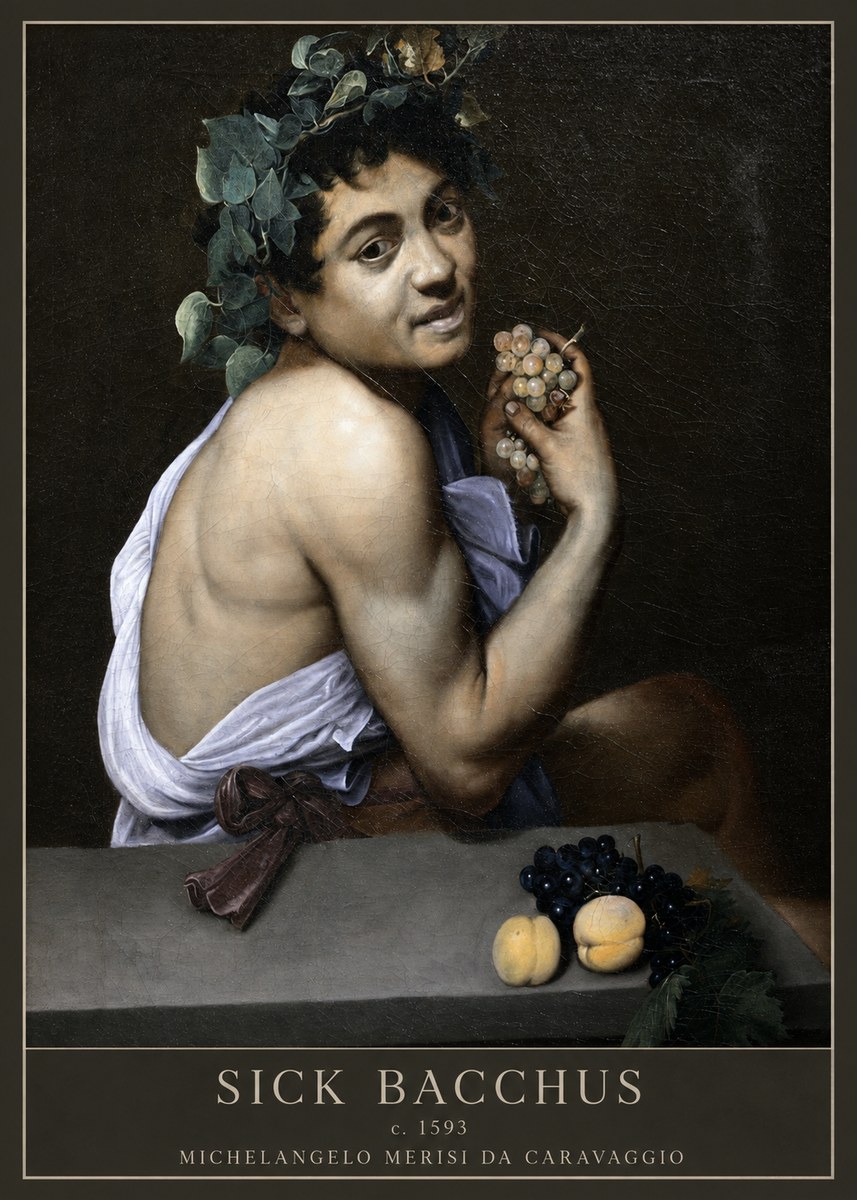 Michelangelo Merisi da Caravaggio Sick Bacchus No5 - Poster