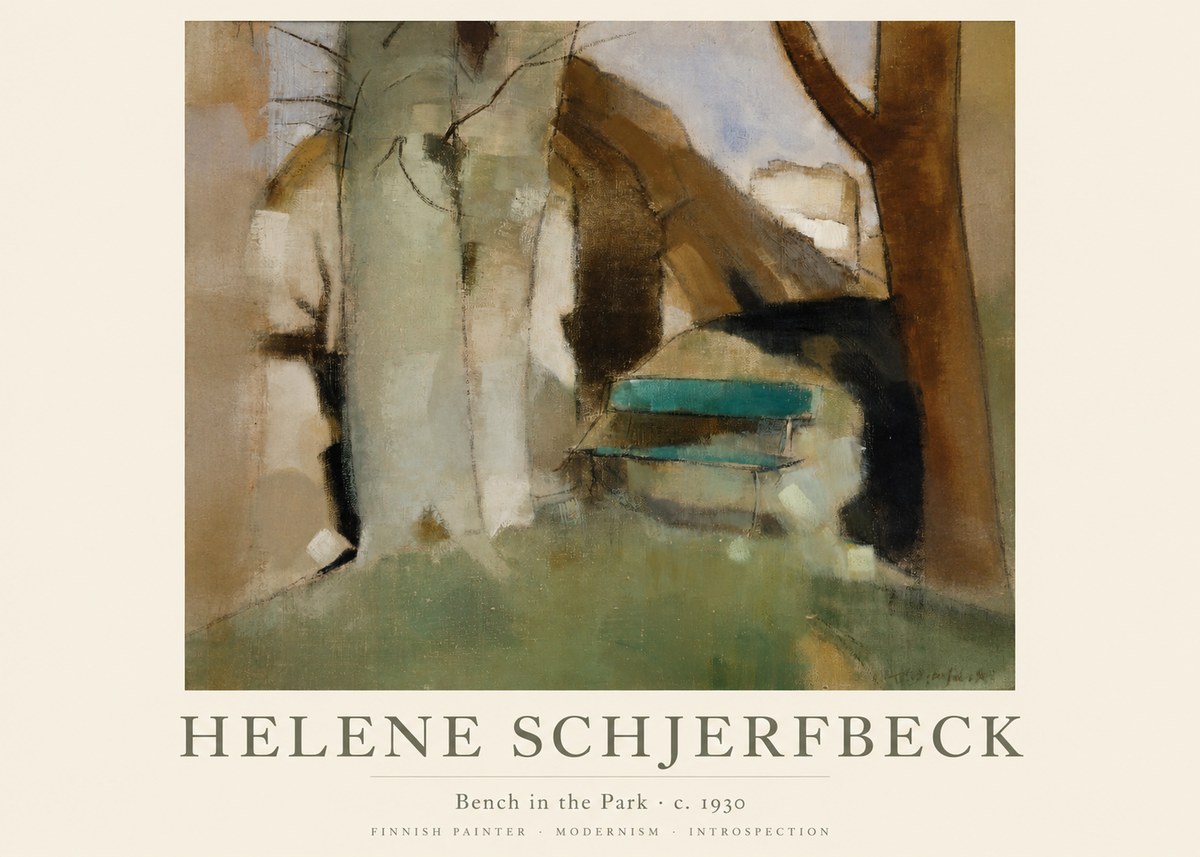 Helene Schjerfbeck Bench in the Park No1 - Poster