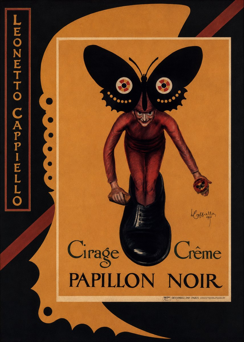 Leonetto Cappiello Cirage Crème Papillon Noir No2 - Poster