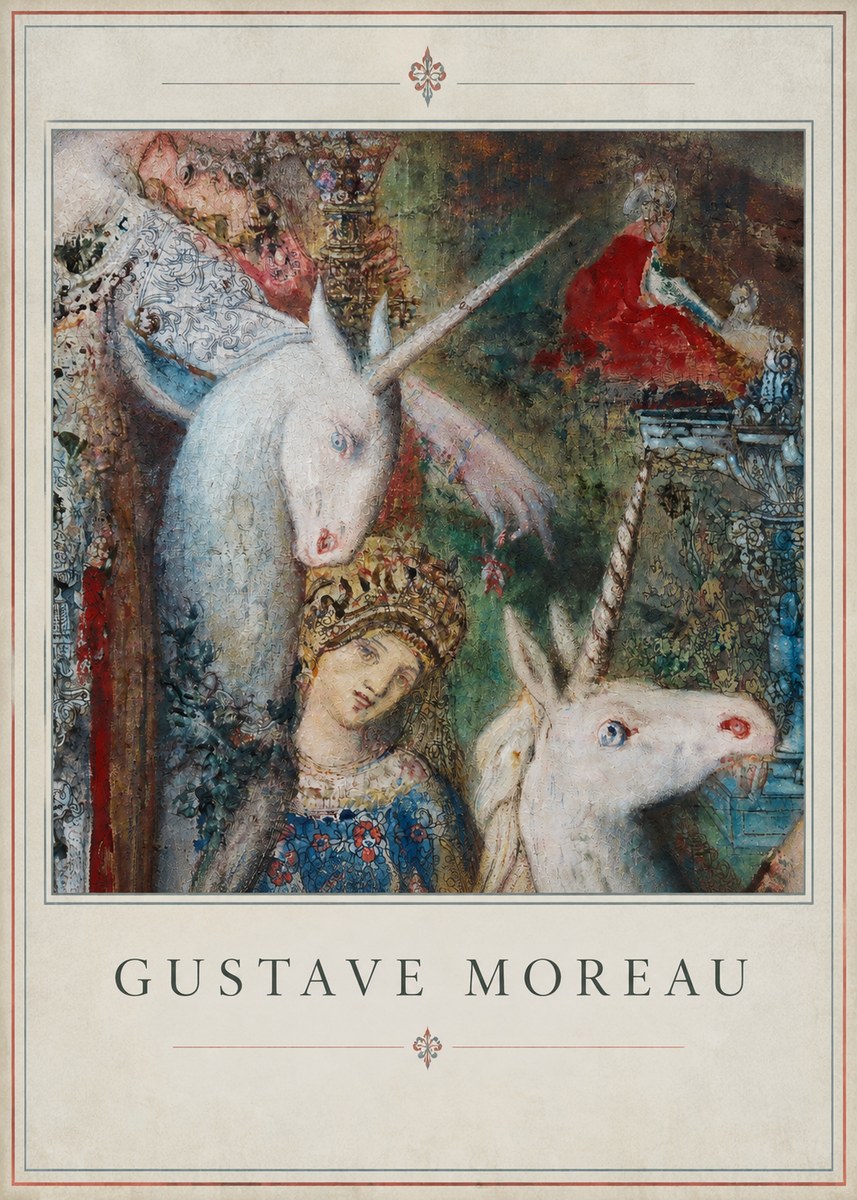 Gustave Moreau The Unicorns II No2 - Poster