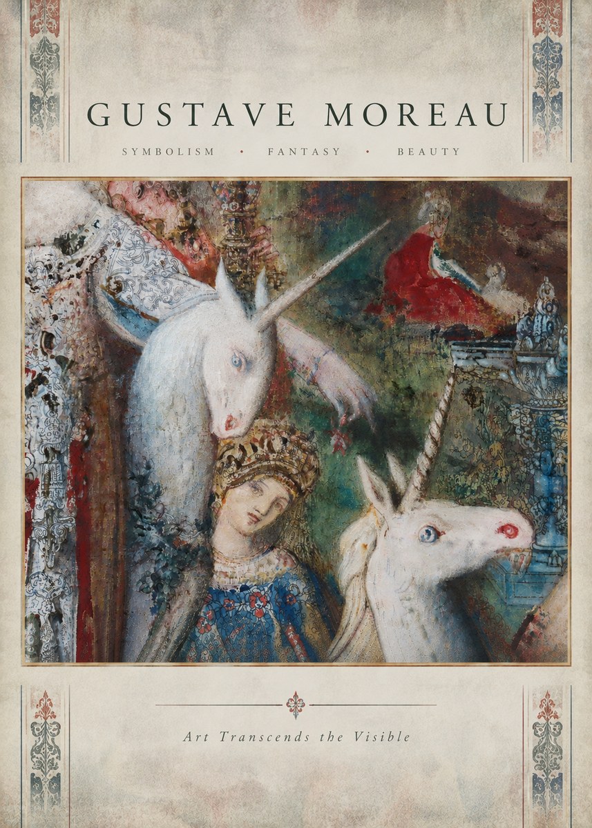 Gustave Moreau The Unicorns II No4 - Poster