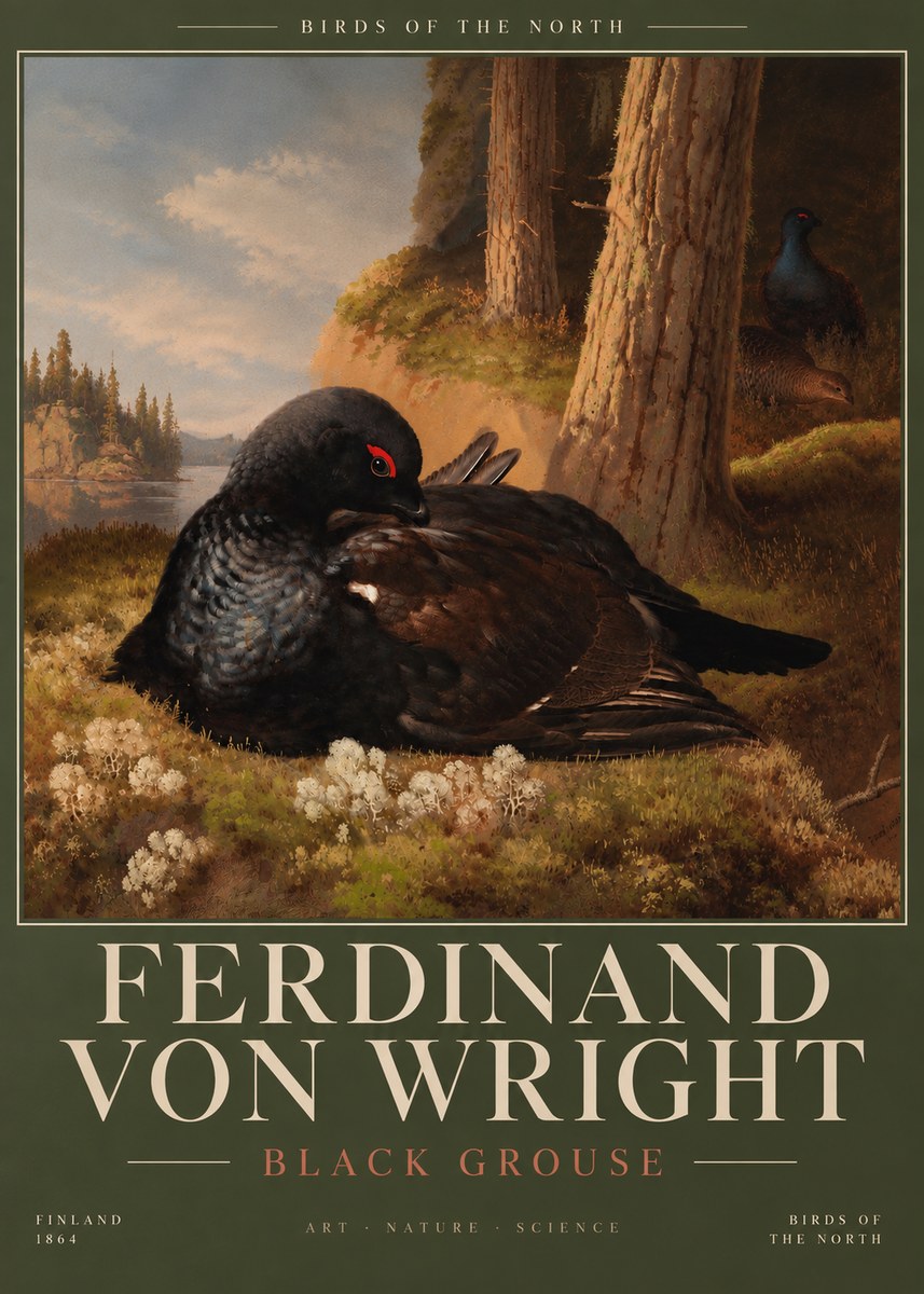 Ferdinand von Wright The Black Grouse No6 - Poster
