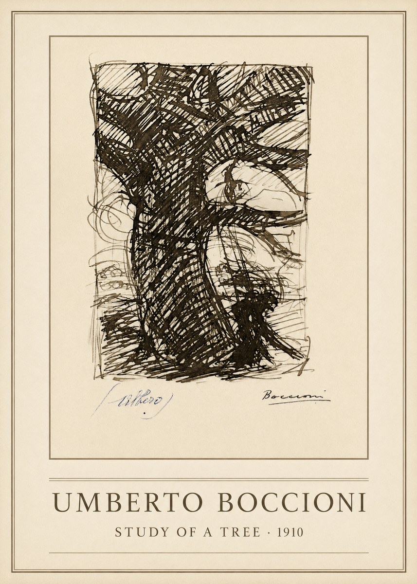 Umberto Boccioni Study of a Tree No1 - Poster