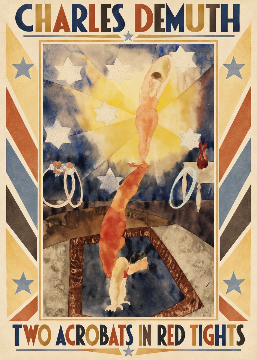 Charles Demuth Two Acrobats in Red Tights No1 - Poster