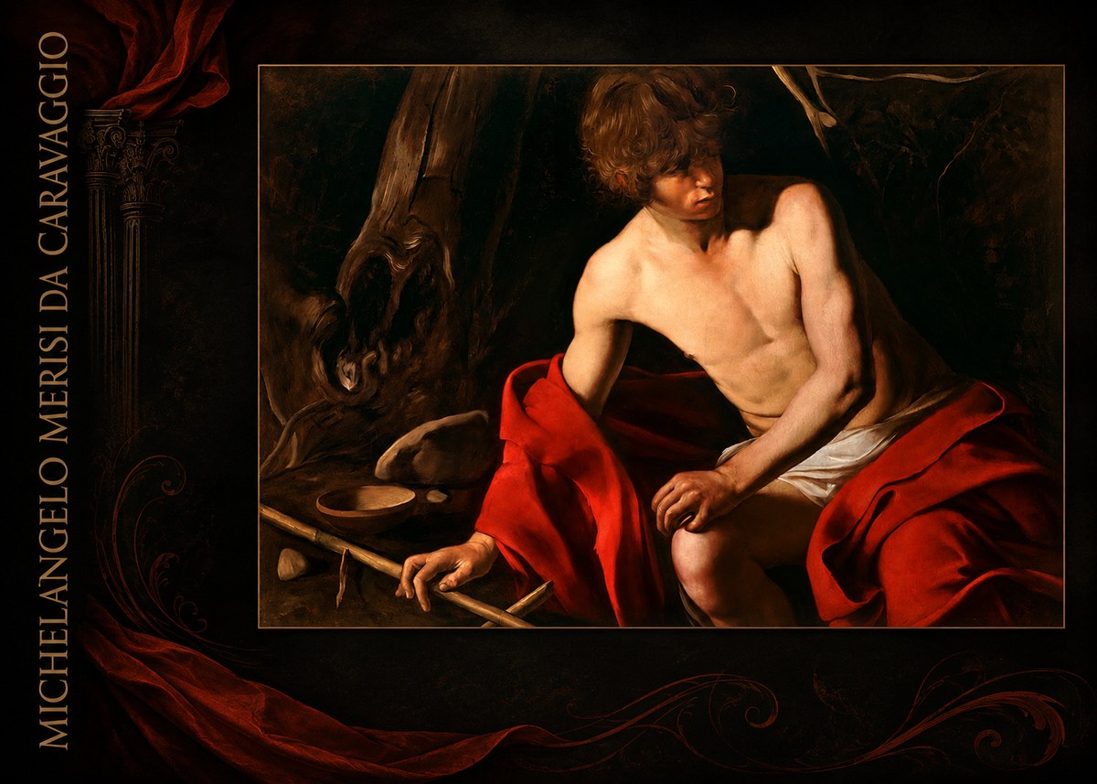 Michelangelo Merisi da Caravaggio John the Baptist (Youth with a Ram) No3 - Poster