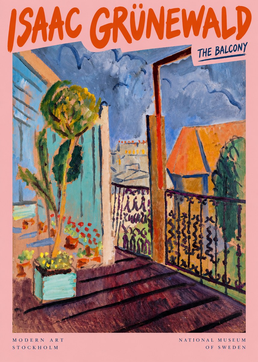 Isaac Grünewald The Balcony No2 - Poster