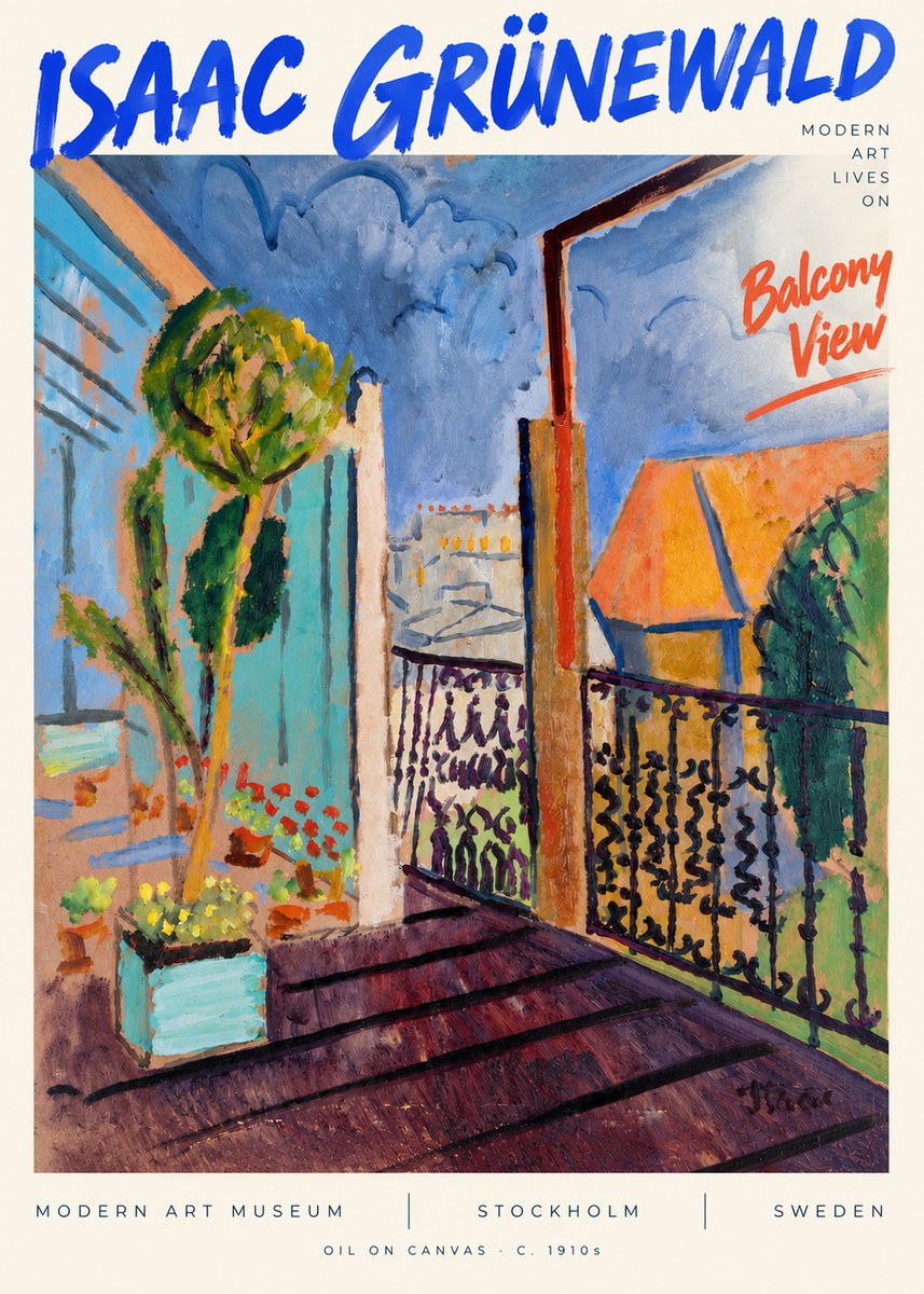 Isaac Grünewald The Balcony No6 - Poster