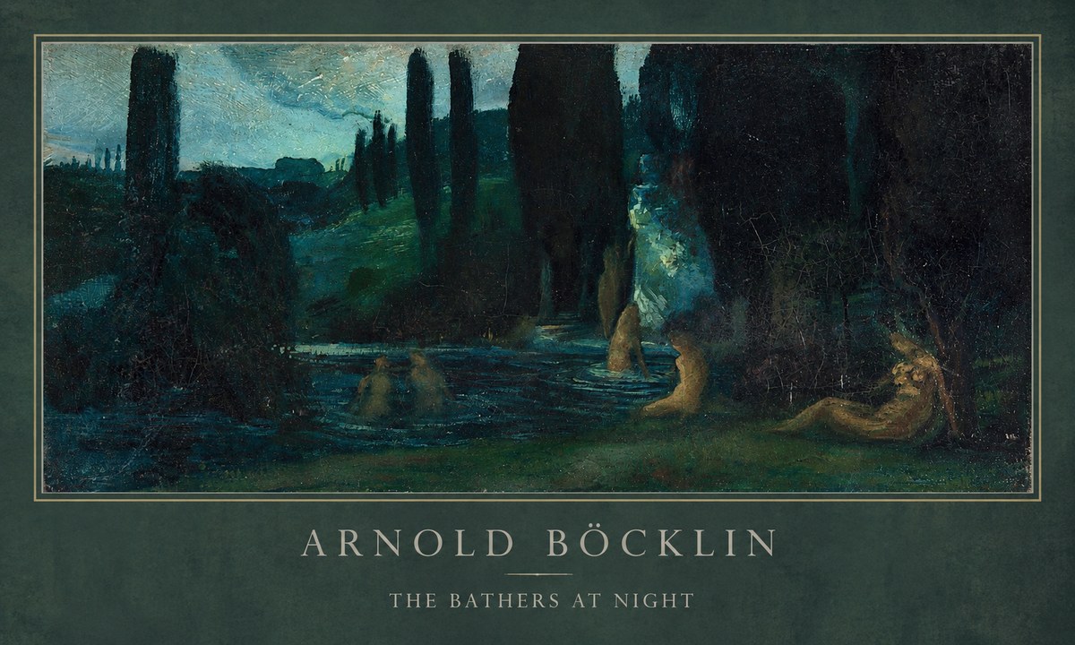 Arnold Böcklin The Bathers at Night No1 - Poster