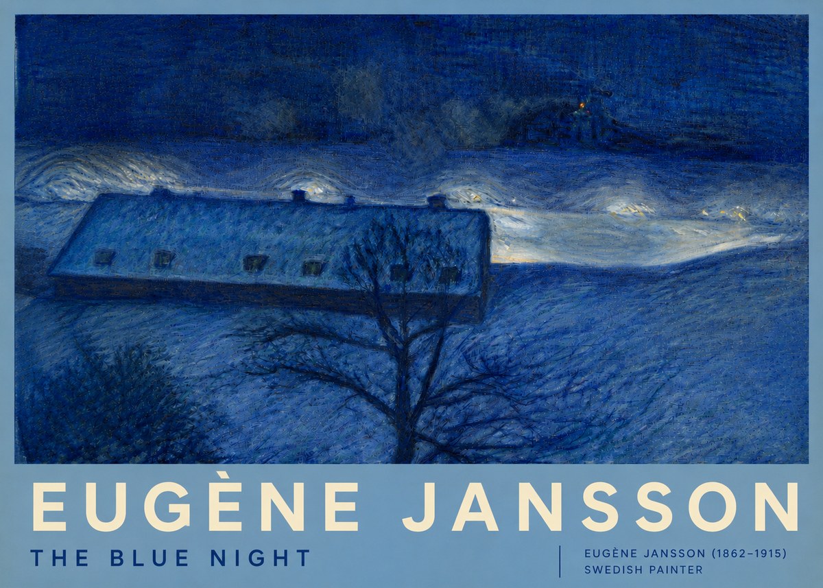 Eugène Jansson The Blue Night No3 - Poster