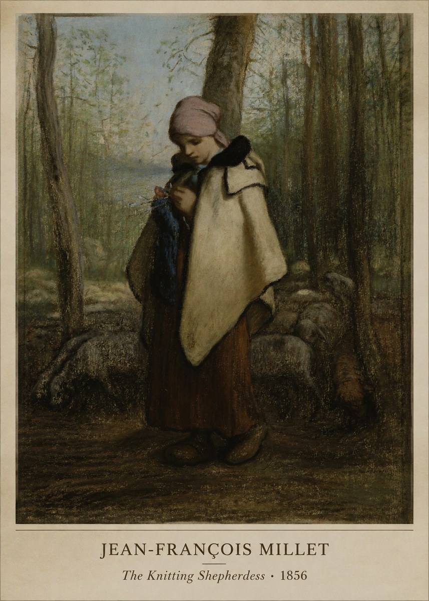 Jean-François Millet The Knitting Shepherdess · 1856 No5 - Poster
