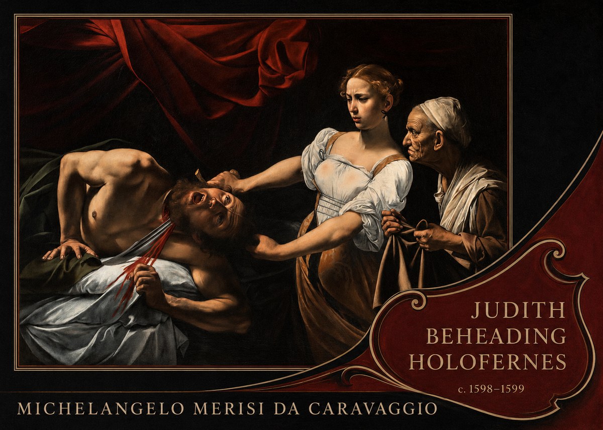 Michelangelo Merisi da Caravaggio Judith Beheading Holofernes II No5 - Poster