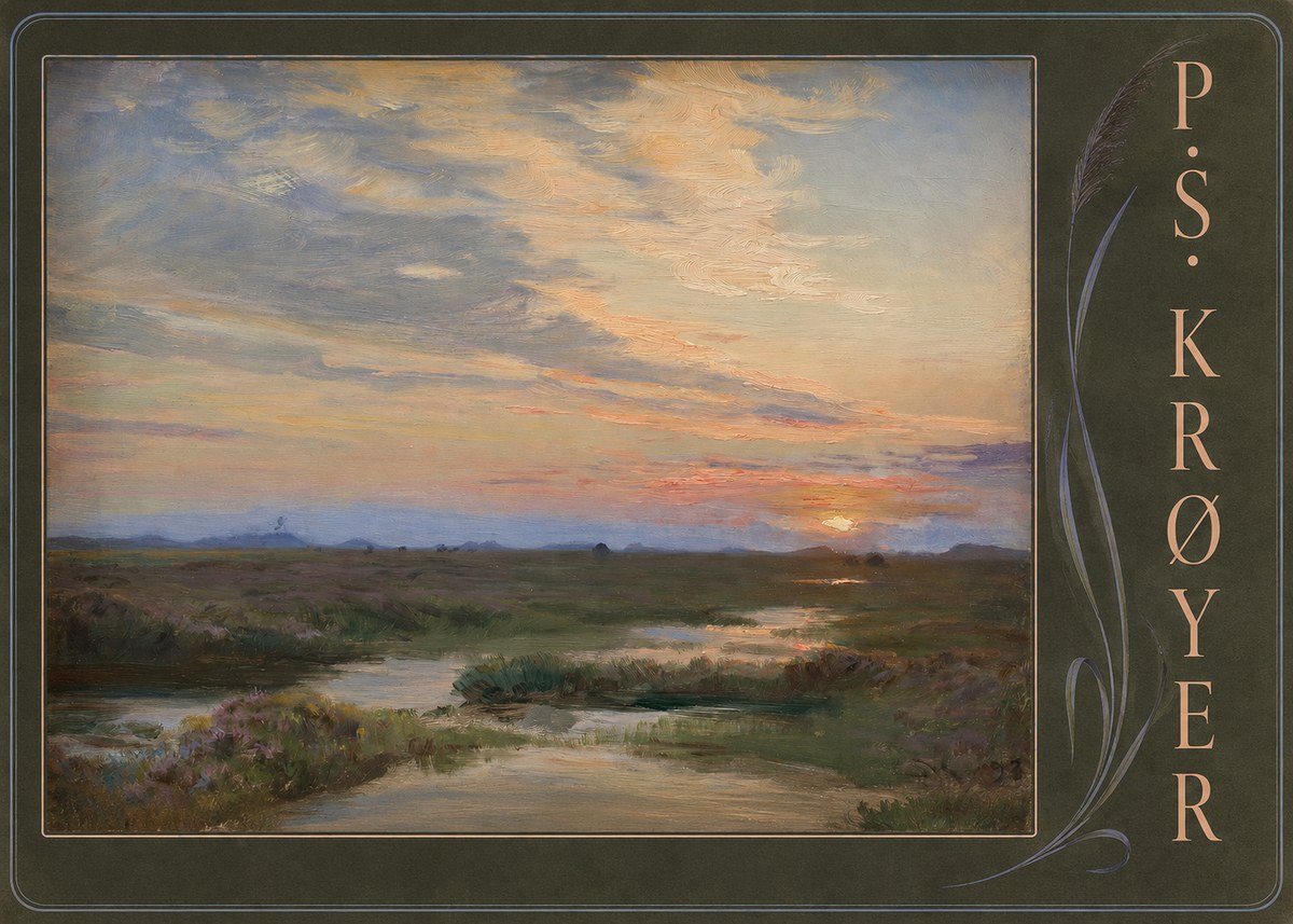 P.S. Krøyer Moorland with Sunset No3 - Poster