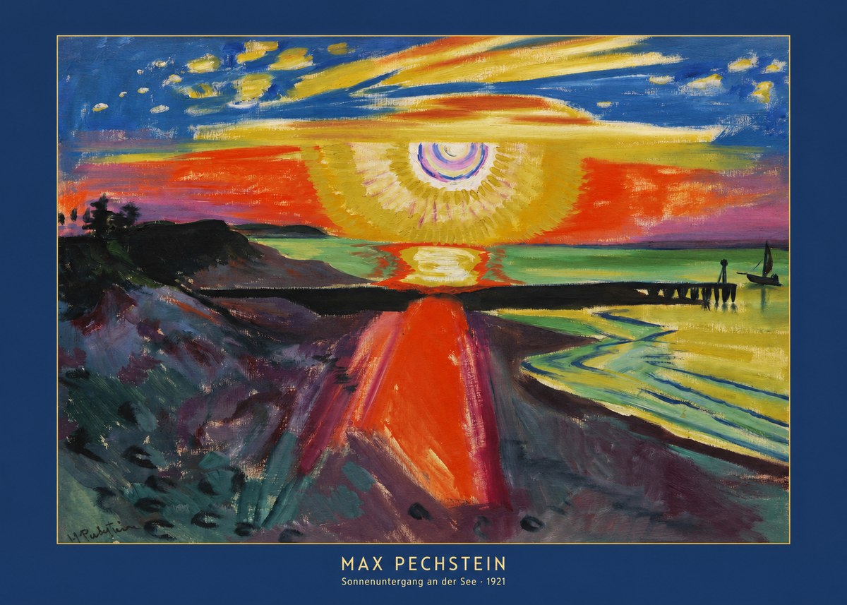 Max Pechstein Sonnenuntergang an Der See No6 - Poster