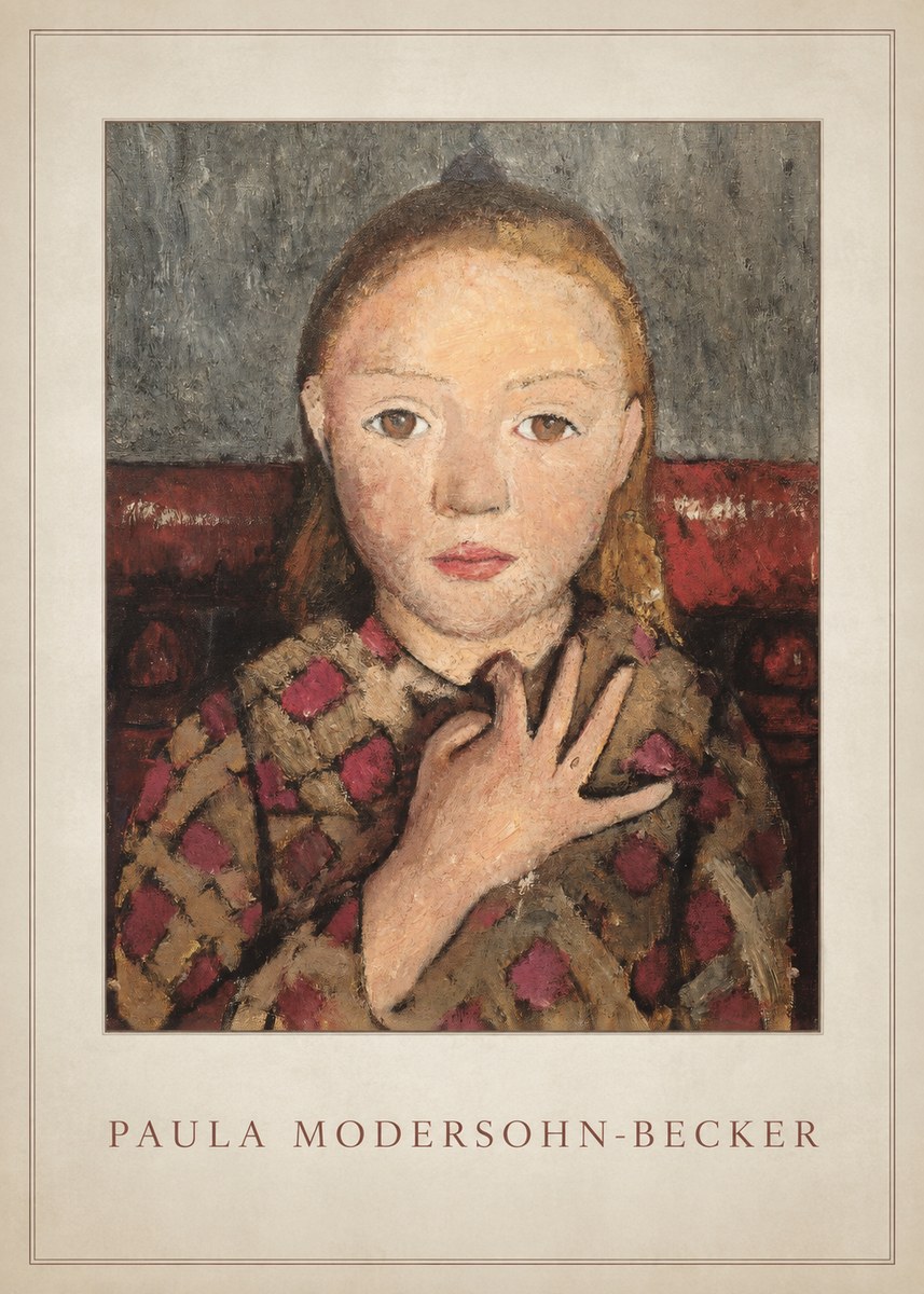 Paula Modersohn-Becker Girl in Checked Blouse No4 - Poster
