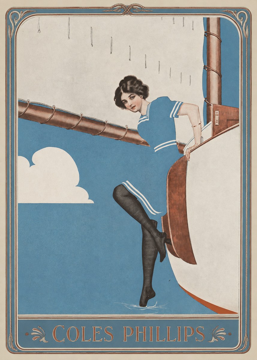 Coles Phillips Woman on a Yacht No1 - Poster
