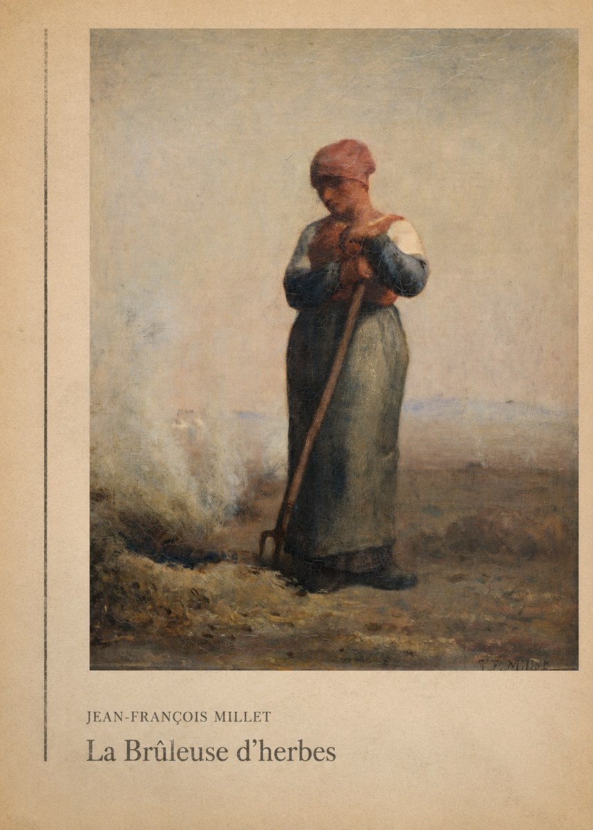 Jean-François Millet La Brûleuse D'herbes No2 - Poster