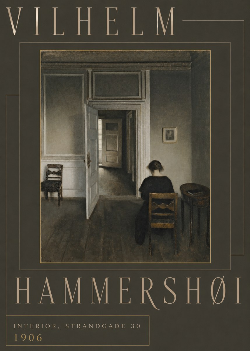 Vilhelm Hammershøi Interior, Strandgade 30 II No6 - Poster