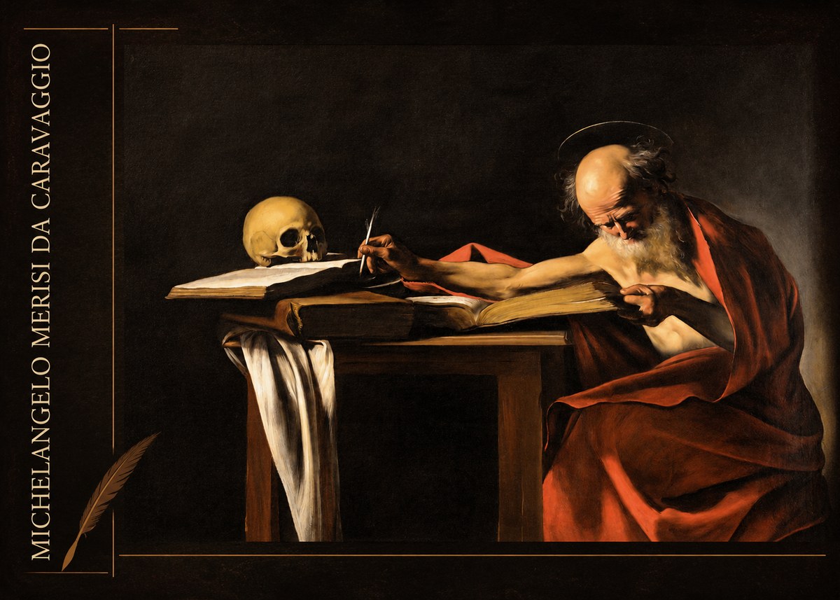 Michelangelo Merisi da Caravaggio Saint Jerome Writing II No2 - Poster