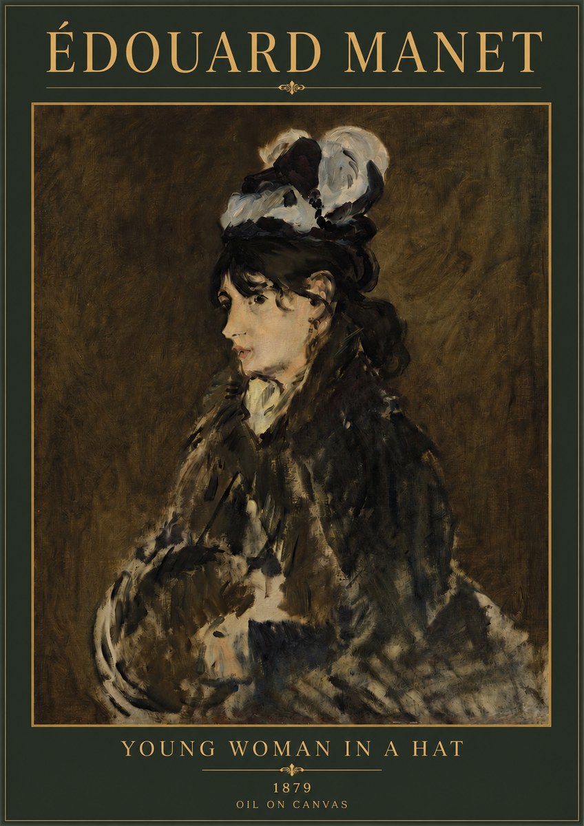 Édouard Manet Young Woman in a Hat I No4 - Poster