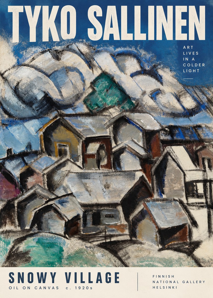 Tyko Sallinen Snowy Village No2 - Poster