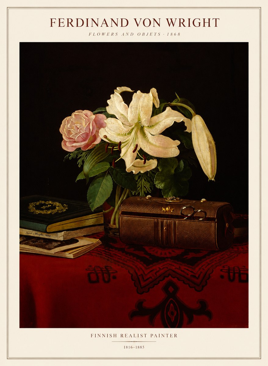 Ferdinand von Wright Flowers and Objets No1 - Poster