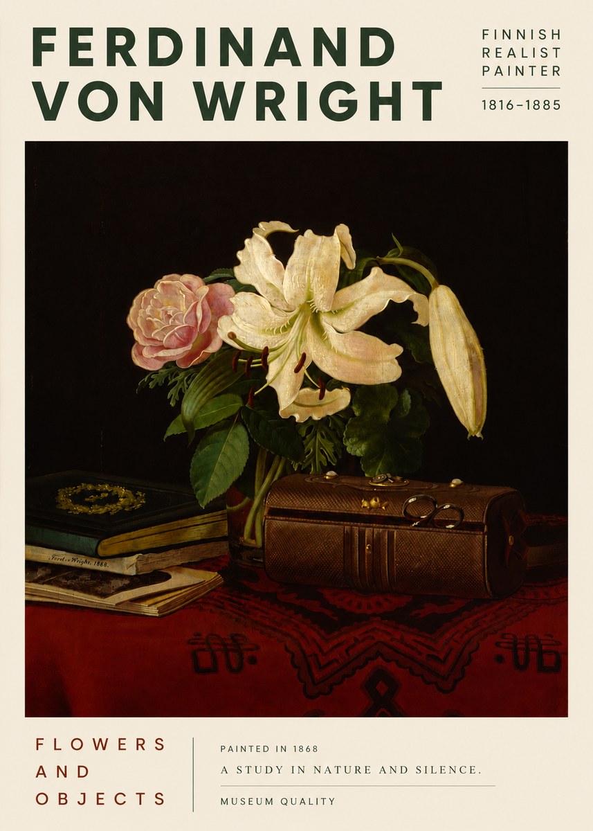 Ferdinand von Wright Flowers and Objets No3 - Poster