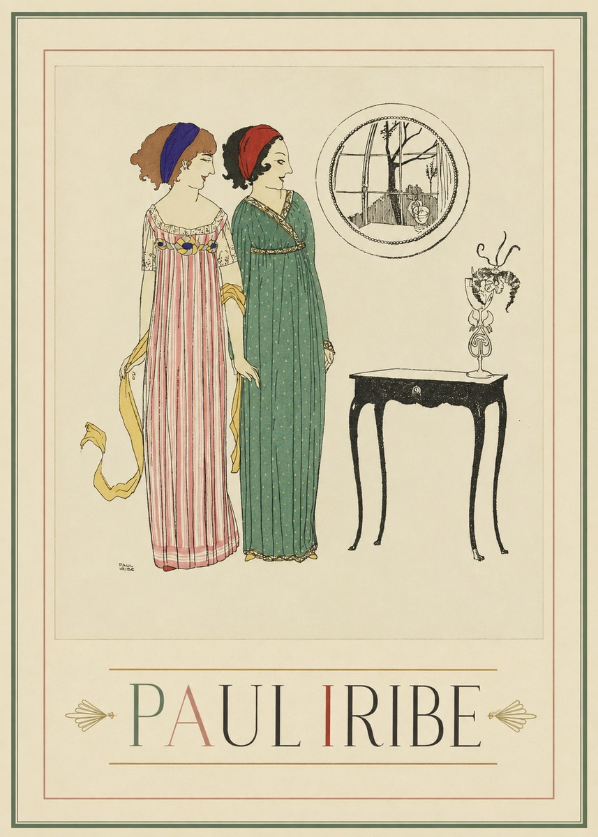 Paul Iribe Two Women in Elegant Dresses No1 - Poster