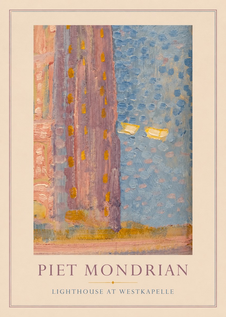 Piet Mondrian Lighthouse at Westkapelle No4 - Poster