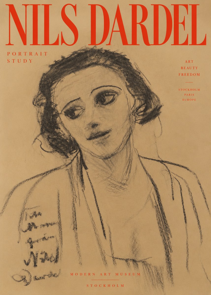 Nils Dardel Portrait Study No2 - Poster