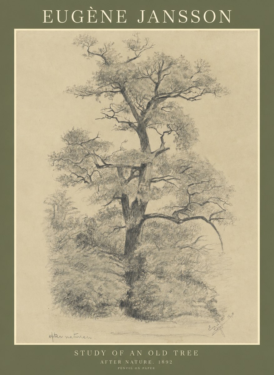 Eugène Jansson Study of an Old Tree No1 - Poster
